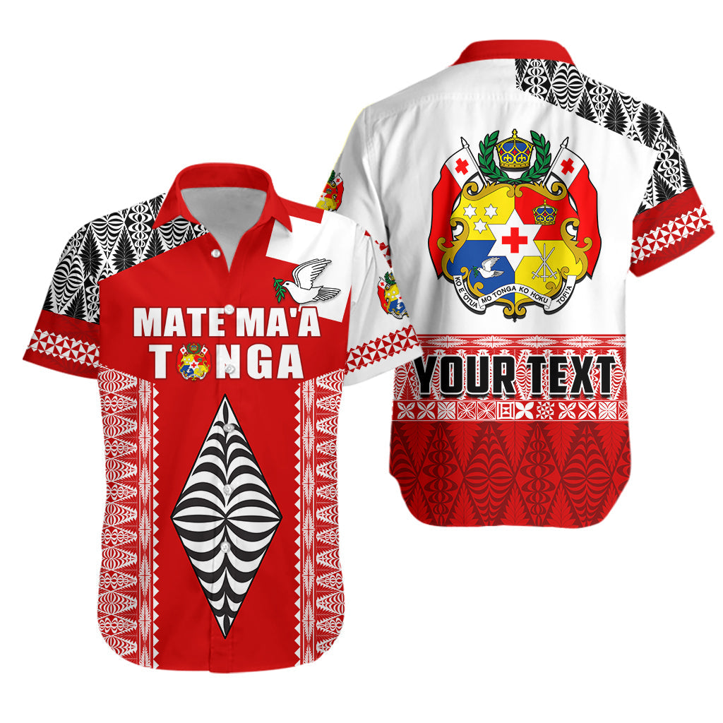 Custom Personalised Tonga Rugby Hawaiian Shirt Kupesi Ngatu Mate Maa Tonga