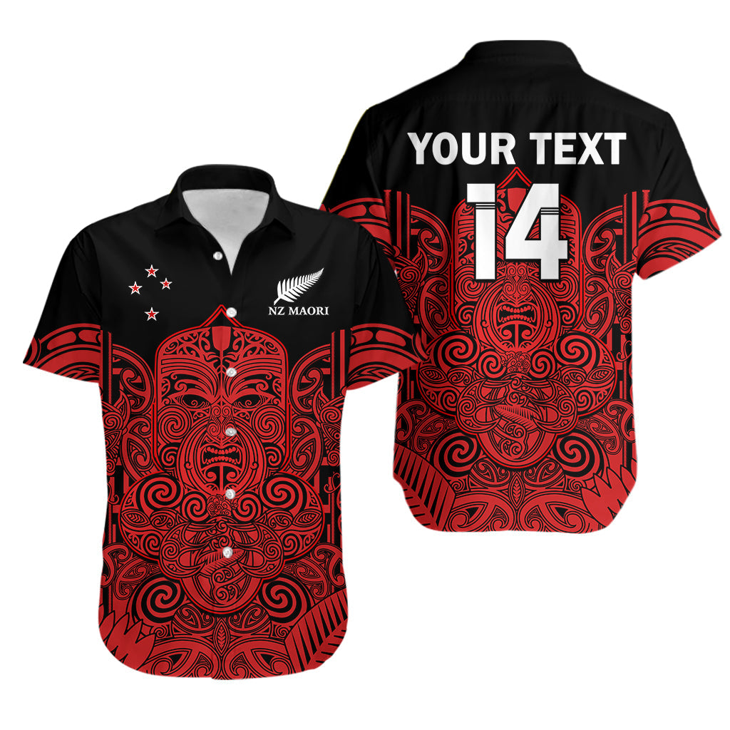 Custom Text And Number New Zealand Tiki Rugby Hawaiian Shirt NZ Maori Koru Pattern Ver.03
