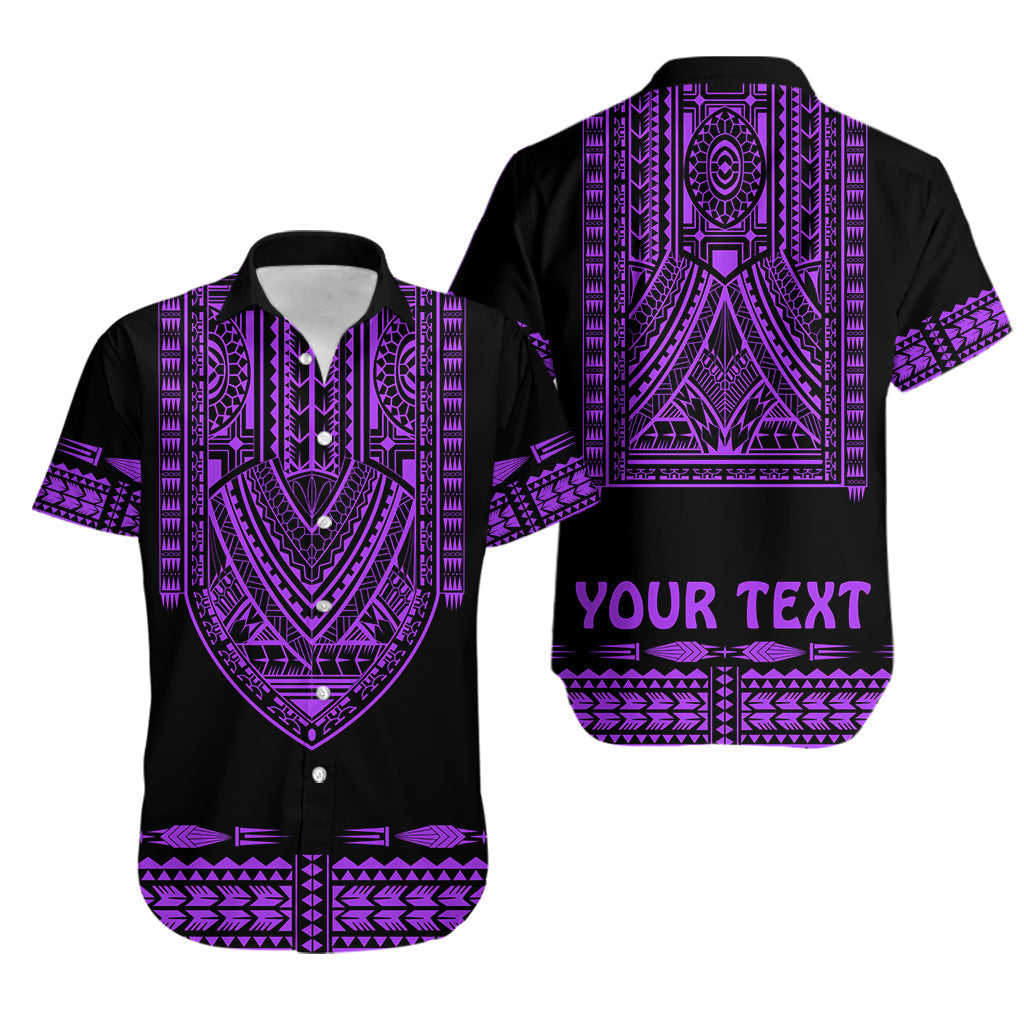 Custom Personalised Polynesian Hawaiian Shirt Dashiki With Polynesian Tattoo Royal Purple Version