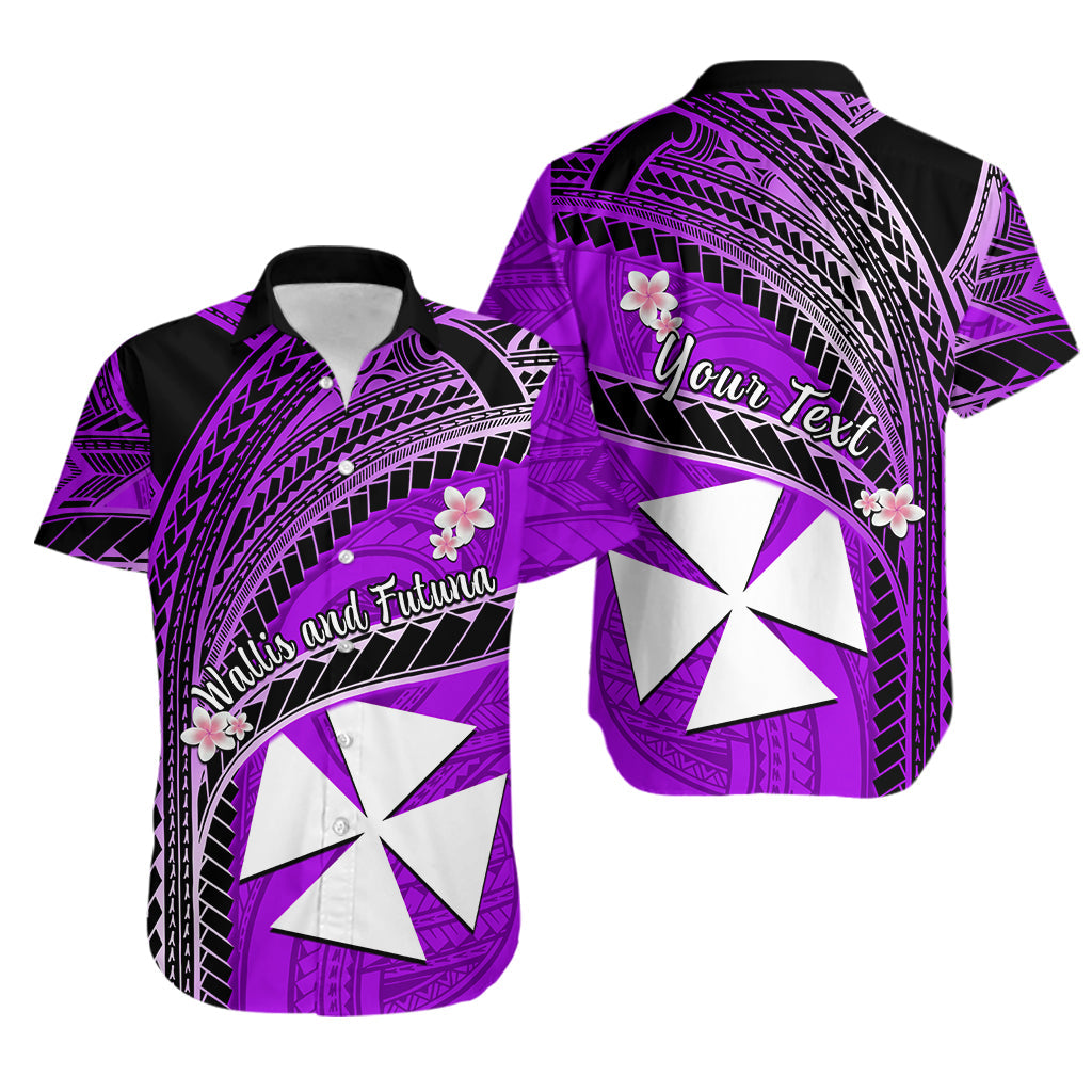 (Custom Personalised) Matching Clothes For Couples Wallis And Futuna Dress And Hawaiian Shirt Plumeria Flowers With Purple Polynesian Pattern