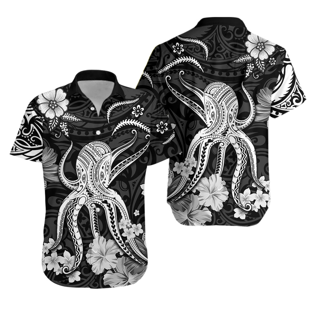 Hawaii Hawaiian Shirt Polynesia White Octopus