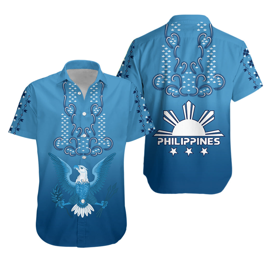 Philippines Hawaiian Shirt Sun Filipino Blue Barong