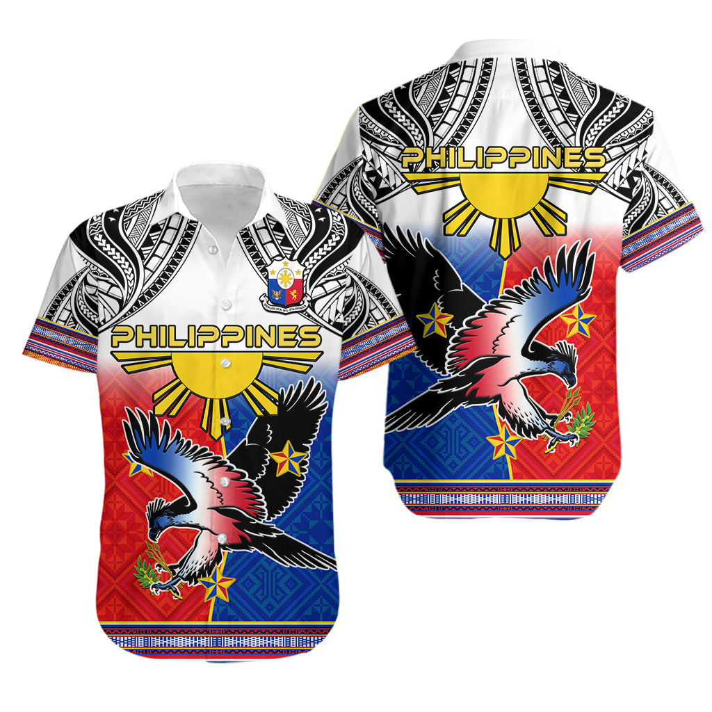 Philippines Hawaiian Shirt Polynesian Filipino Pattern With Eagle