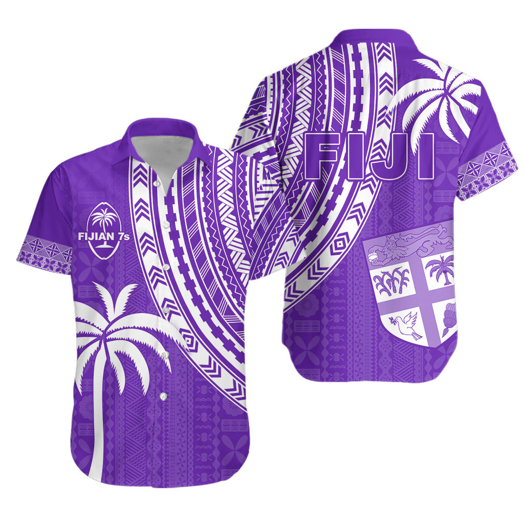 Fiji Rugby Sevens Hawaiian Shirt Fijian 7s Tapa Polynesian Purple