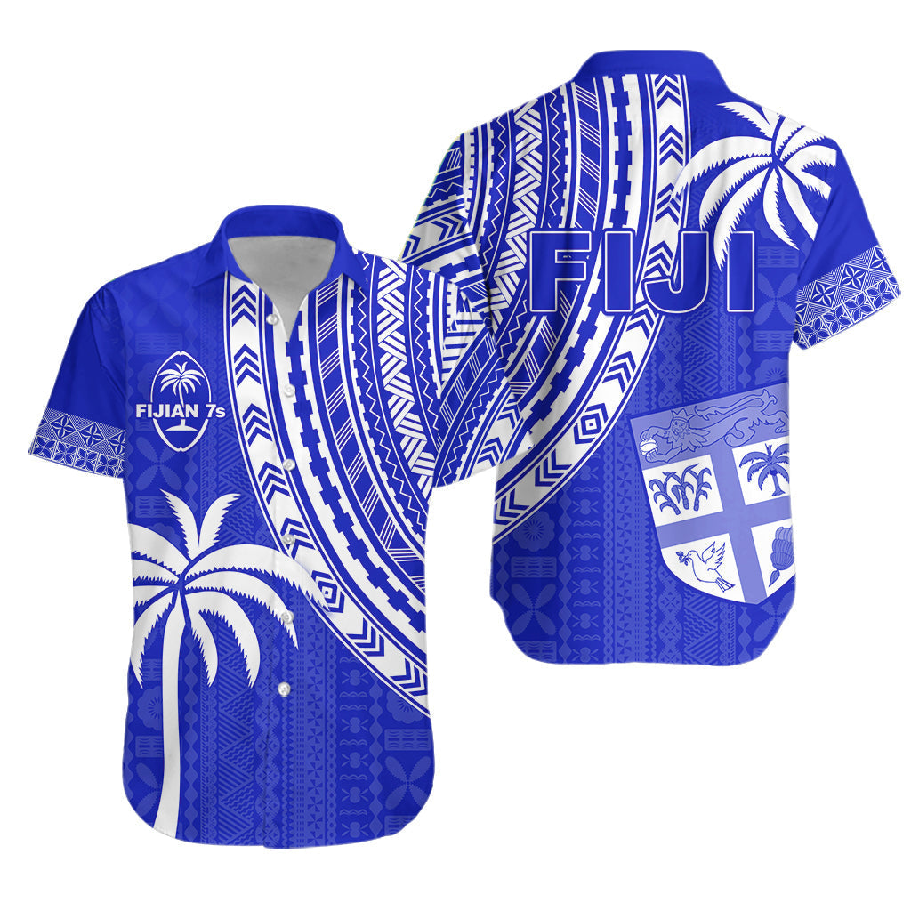 Fiji Rugby Sevens Hawaiian Shirt Fijian 7s Tapa Polynesian Blue Ver.02