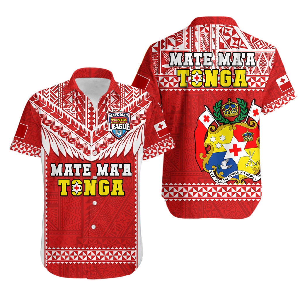 Tonga Rugby Hawaiian Shirt Mate Maa Tonga Pacific Ngatu White