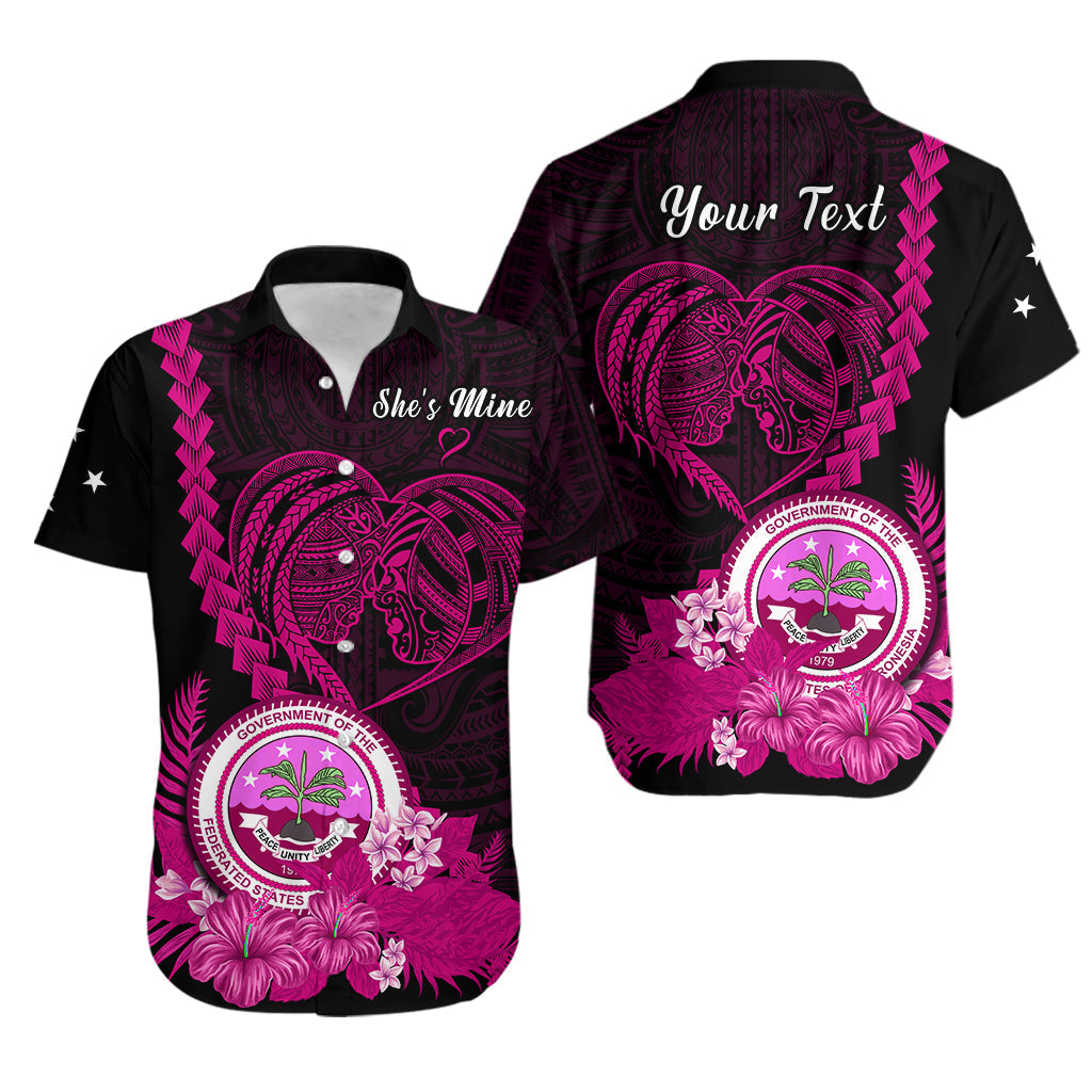 (Custom Personalised) FSM Valentine Couple Matching Outfit For Couple Combo Dress And Hawaiian Shirt Heart Love Tropical Flowers Pink