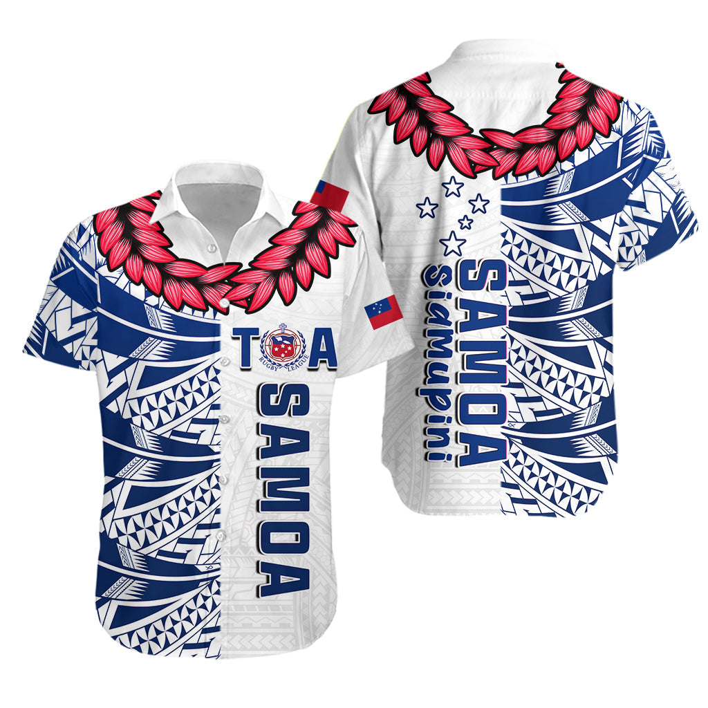 Toa Samoa Rugby Hawaiian Shirt Siamupini Ula Fala White