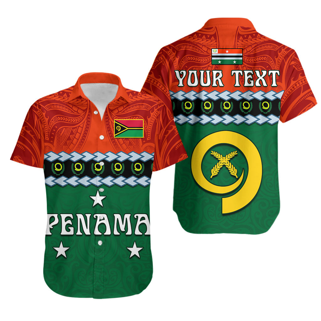 Custom Personalised Penama Province Hawaiian Shirt Vanuatu Pig Tusk Polynesian Flag Style