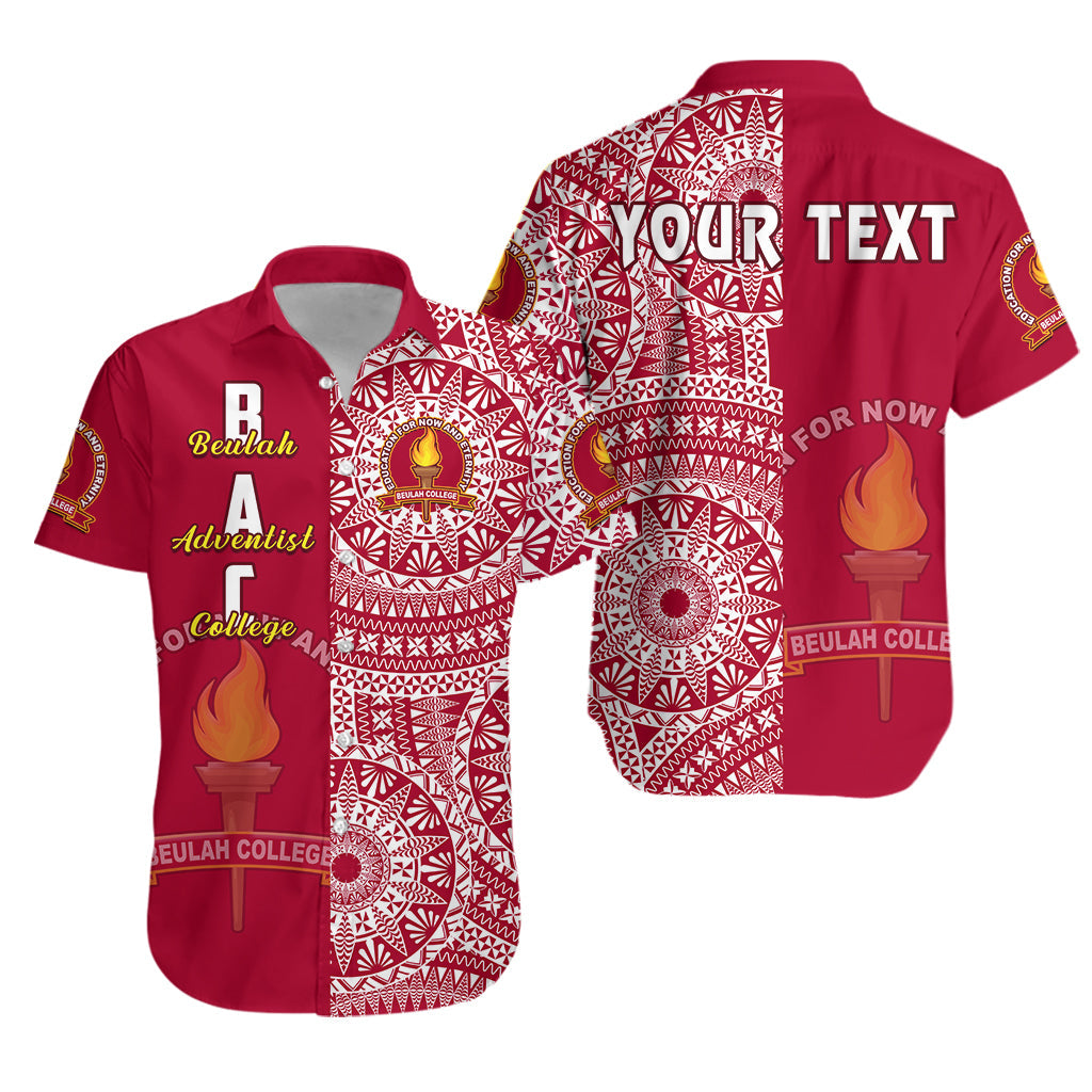 Custom Personalised Beulah Tonga College Hawaiian Shirt Tongan Ngatu Pattern