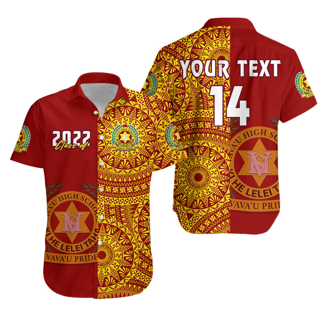 Custom Text And Number Tonga Vavau High School Hawaiian Shirt Class Of Year Tongan Ngatu Pattern