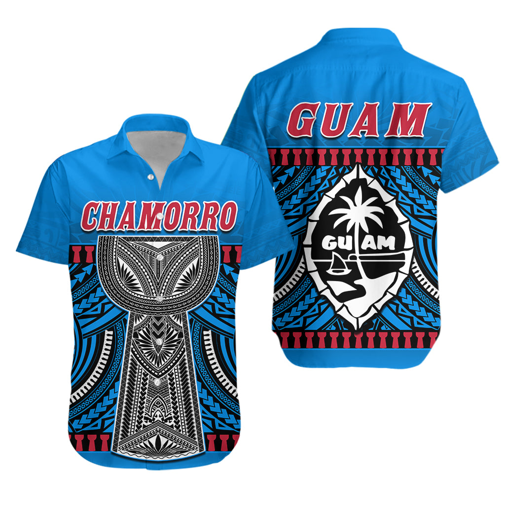 Guam Chamorro Hawaiian Shirt Latte Stone Blue Polynesian Haligi
