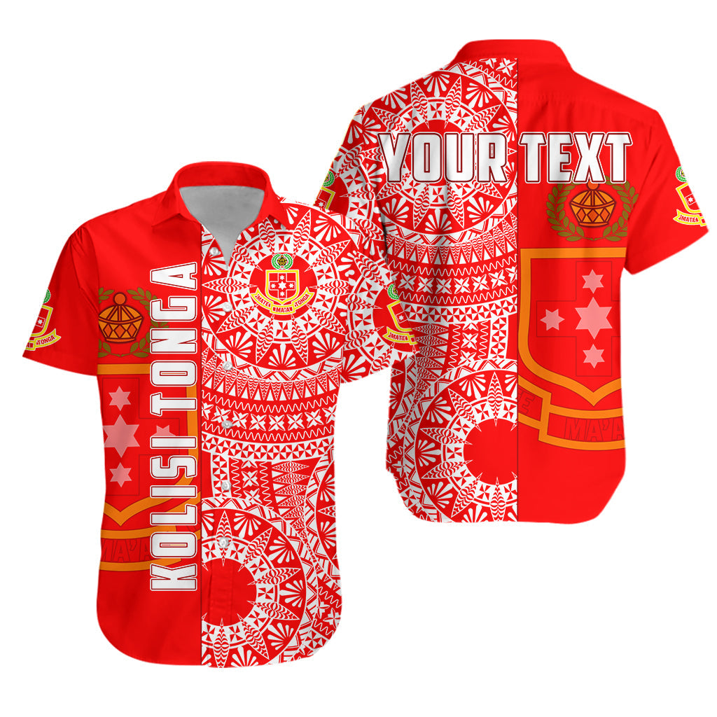 Custom Personalised Kolisi Tonga High School Hawaiian Shirt Tongan Ngatu Pattern