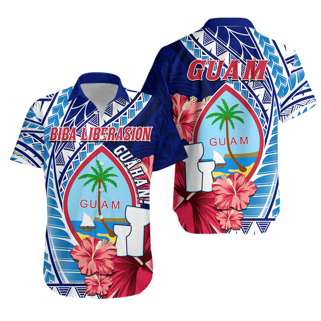 Guam Chamorro Hawaiian Shirt Happy Liberation Day Latte Stone