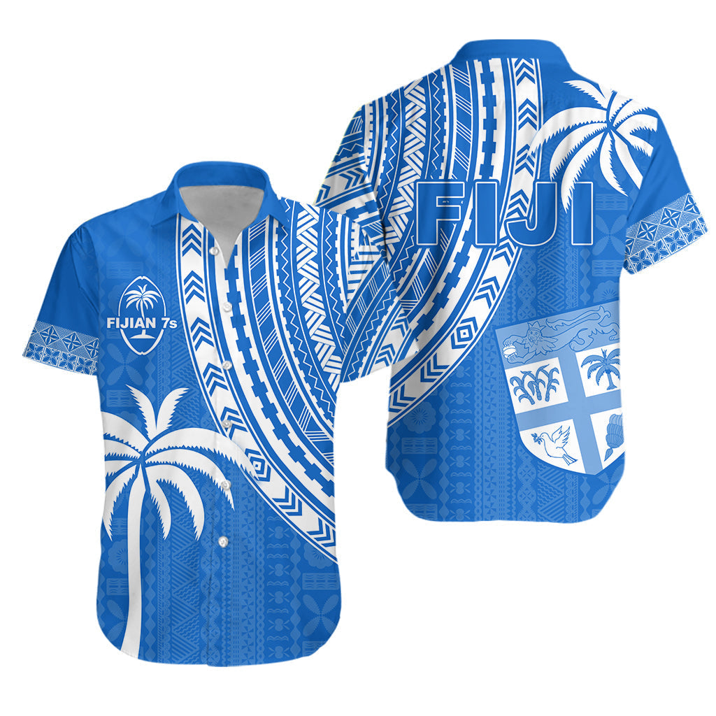 Fiji Rugby Sevens Hawaiian Shirt Fijian 7s Tapa Polynesian Blue Ver.01