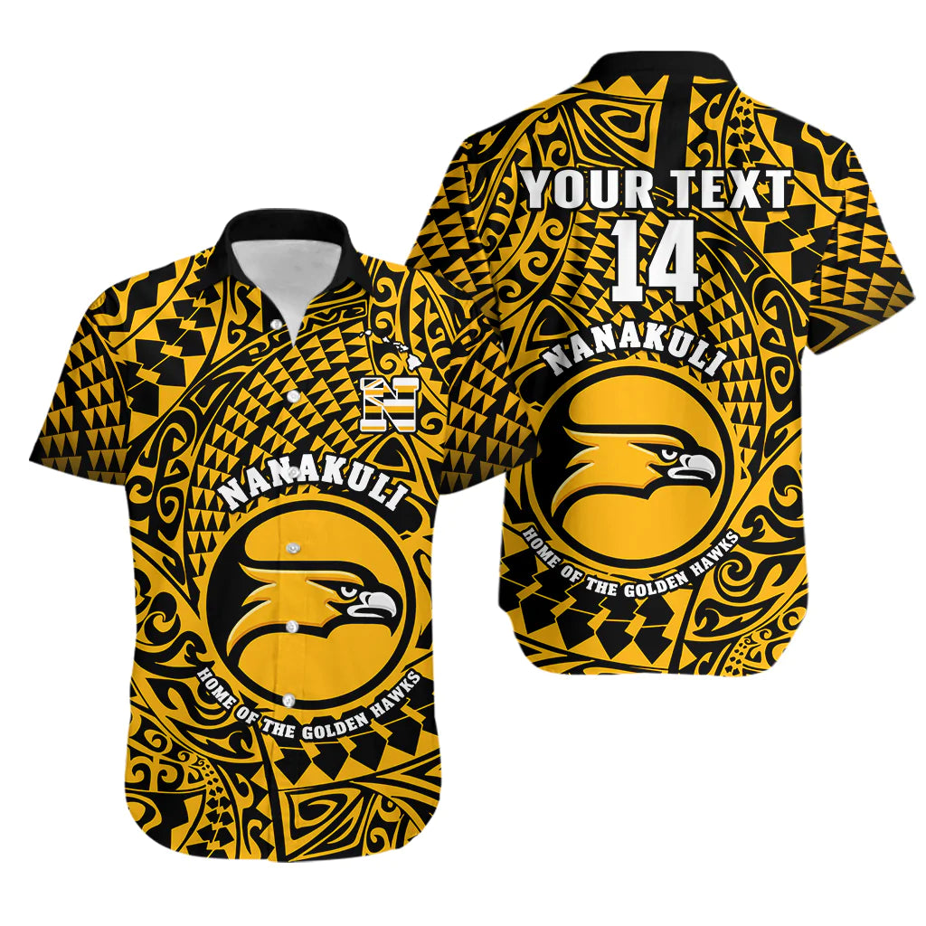 Custom Text And Number Hawaii Hawaiian Shirt Nanakuli High and Intermediate School Tribal Kakau