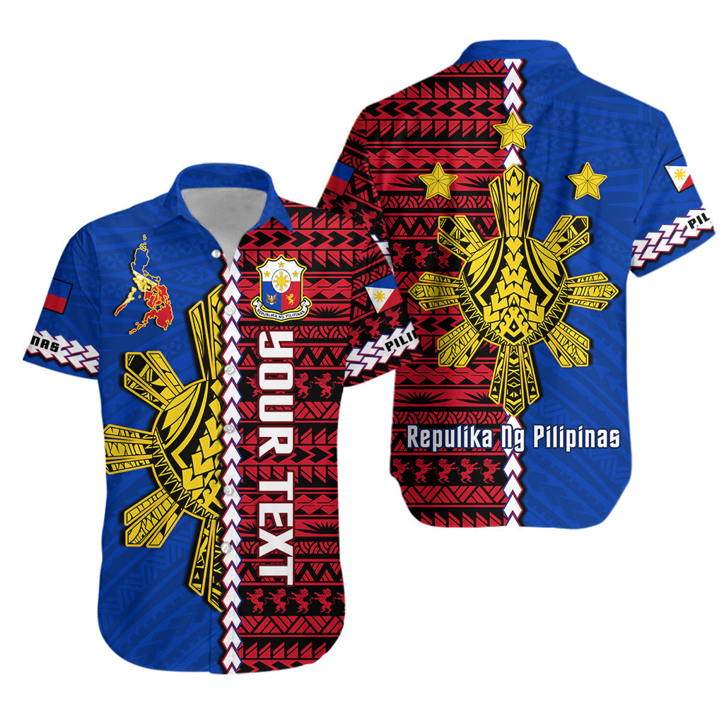 Custom Personalised Philippines Hawaiian Shirt Pilipinas Sun Mix Polynesian Pattern