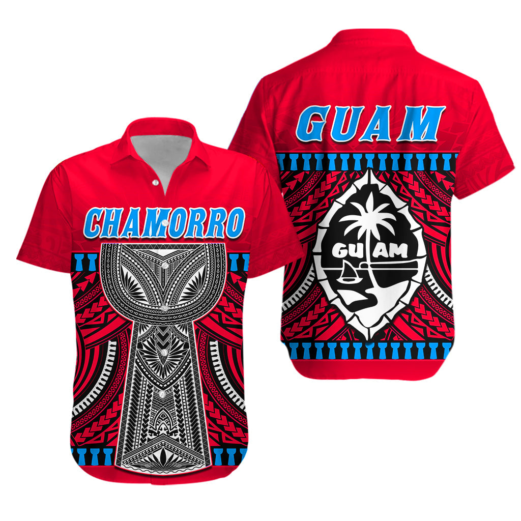 Guam Chamorro Hawaiian Shirt Latte Stone Red Polynesian Haligi