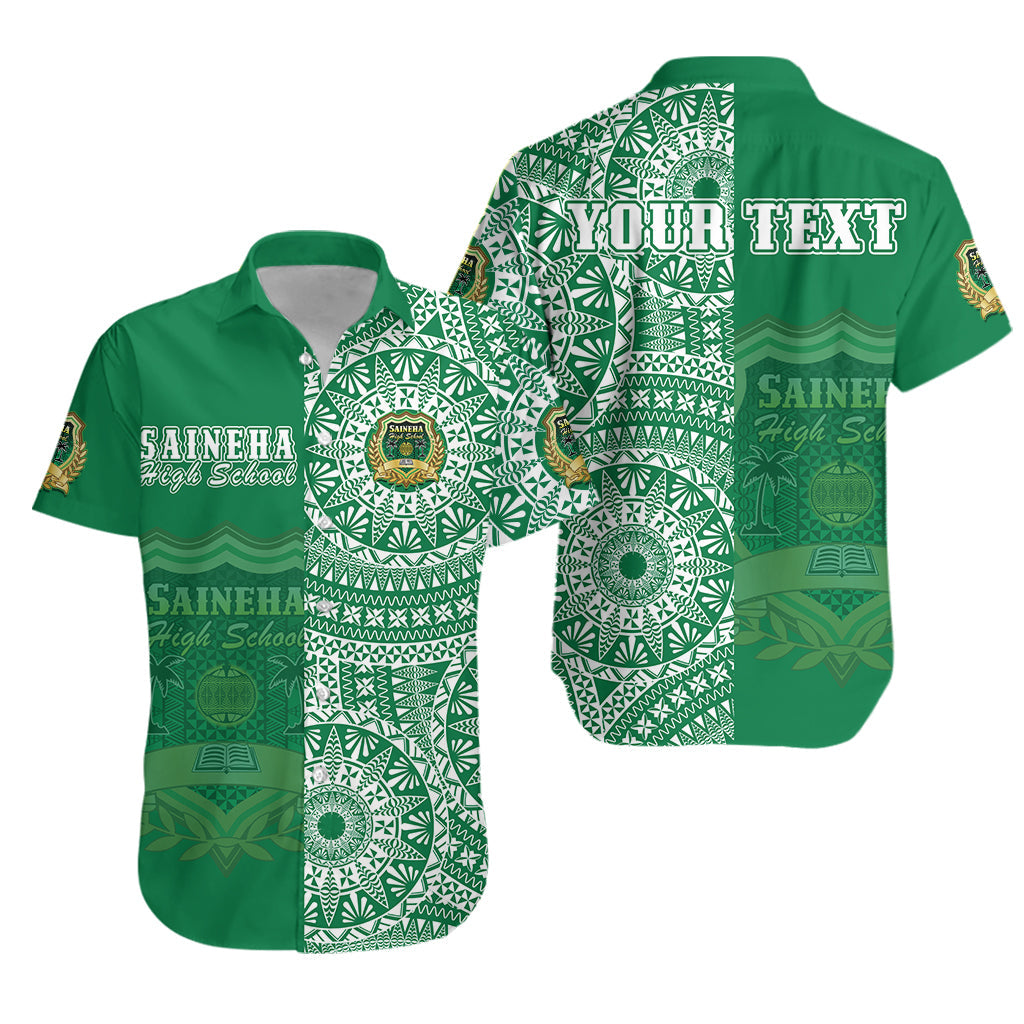 Custom Personalised Tonga Saineha High School Hawaiian Shirt Tongan Ngatu Pattern