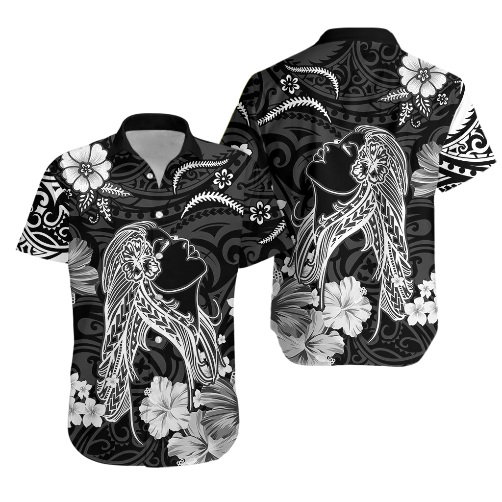 Hawaii Hawaiian Shirt Polynesia Black Beautiful Hula Girl