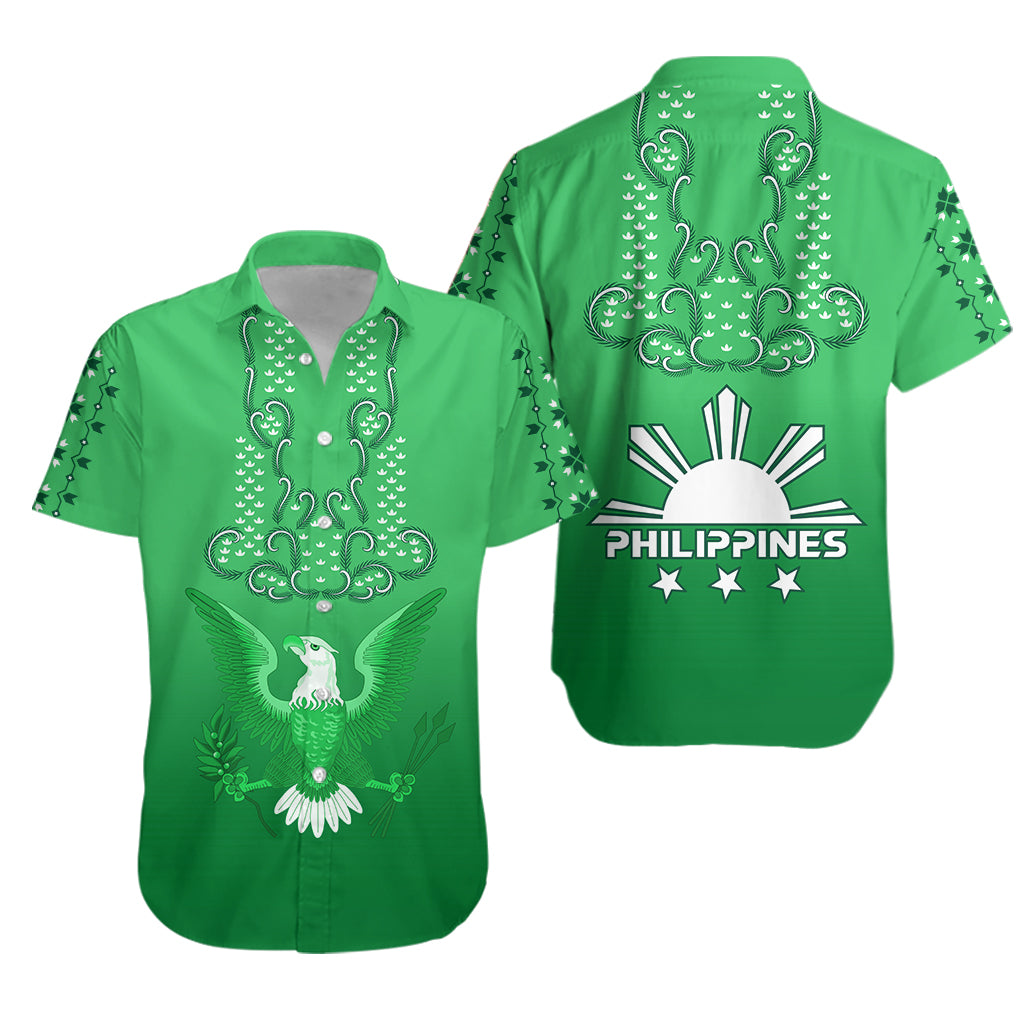 Philippines Hawaiian Shirt Sun Filipino Green Barong