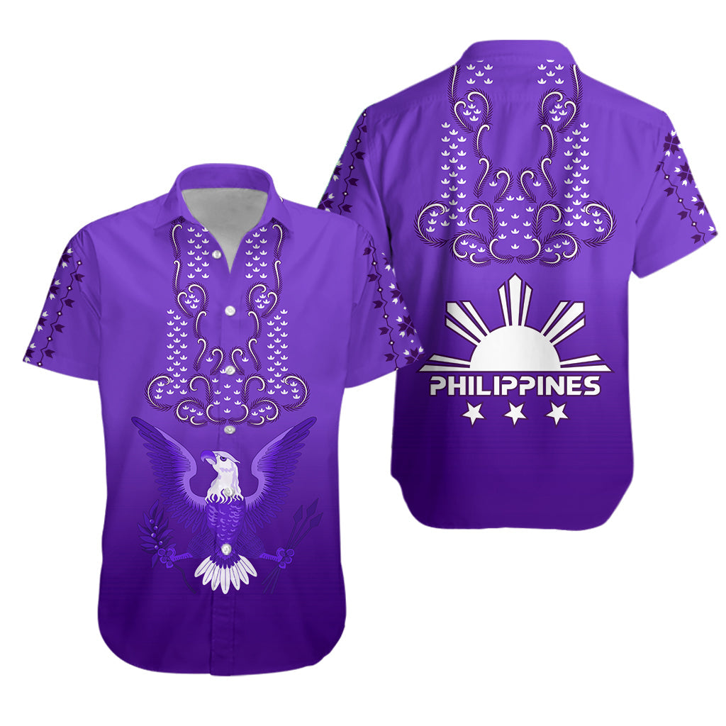 Philippines Hawaiian Shirt Sun Filipino Purple Barong