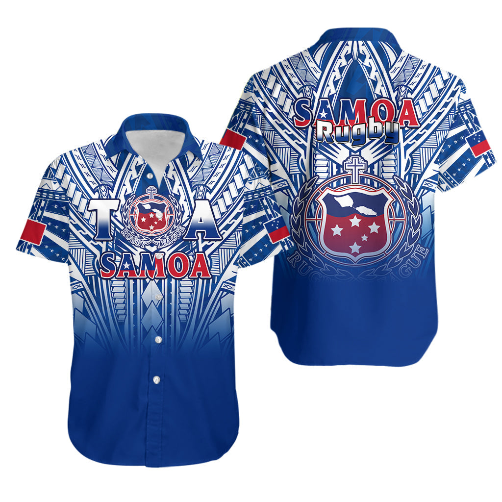 Samoa Rugby Samoa Hawaiian Shirt Toa Samoa Polynesian Pacific Navy Version