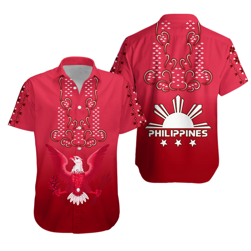 Philippines Hawaiian Shirt Sun Filipino Red Barong