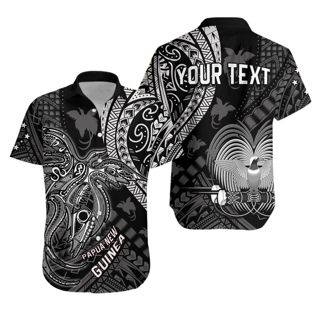 Custom Personalised Papua New Guinea Hawaiian Shirt Raggiana Birds Of Paradise Black