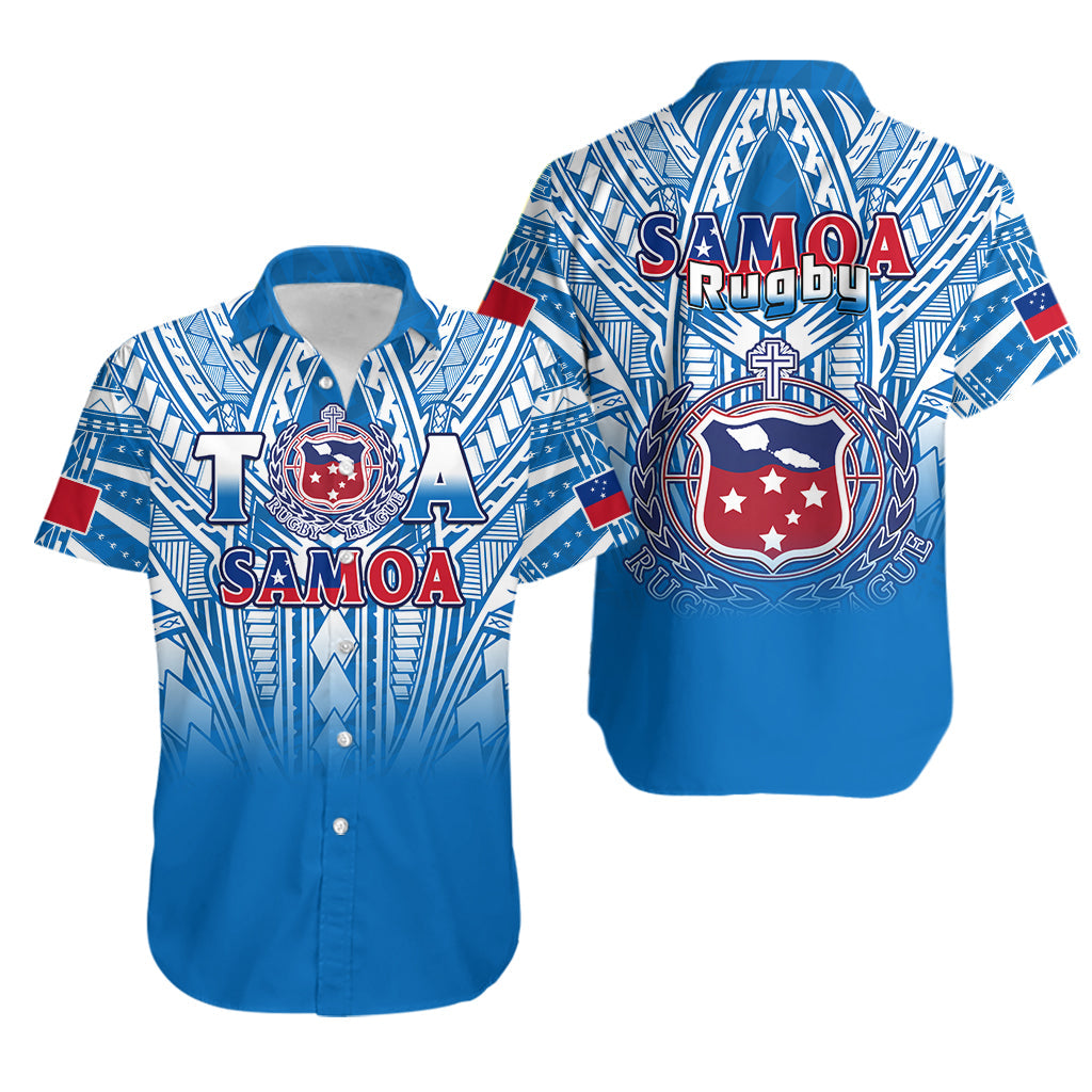 Samoa Rugby Samoa Hawaiian Shirt Toa Samoa Polynesian Pacific Blue Version
