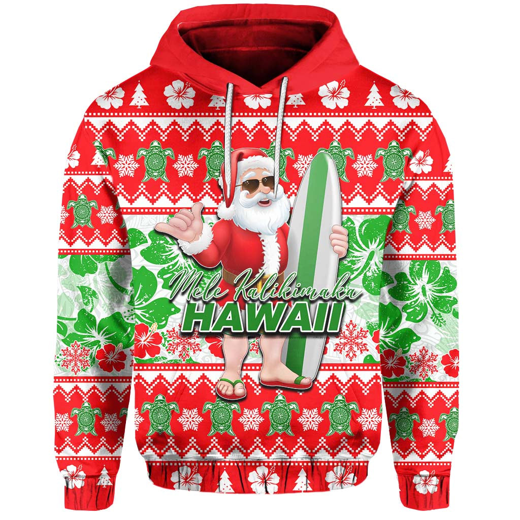 Hawaii Mele Kalikimaka Christmas Hoodie Cool Santa Claus