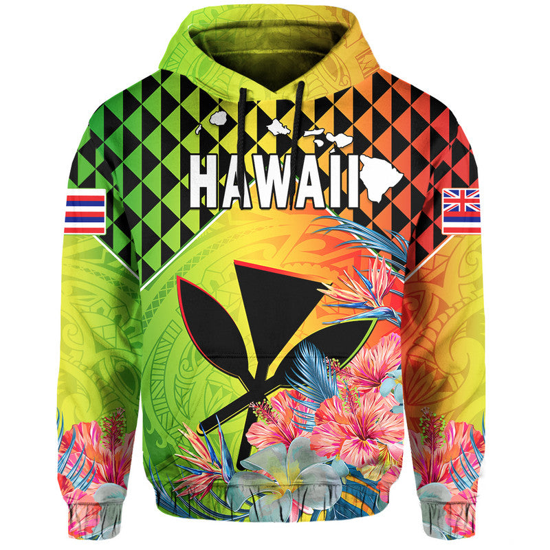 Hawaii Hoodie Hawaiian Tribal Kanaka Maoli Hibiscus
