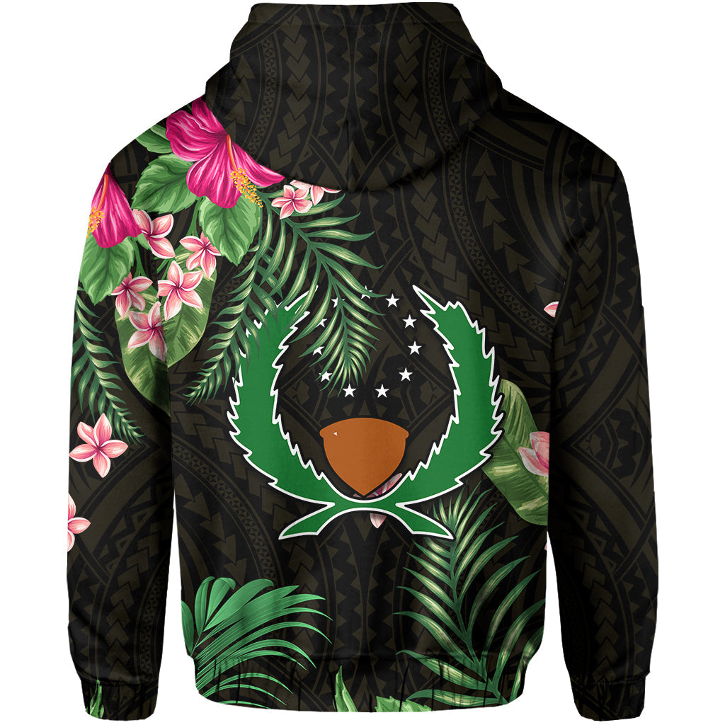 Pohnpei Micronesia Gold Hoodie Tropical Flowers
