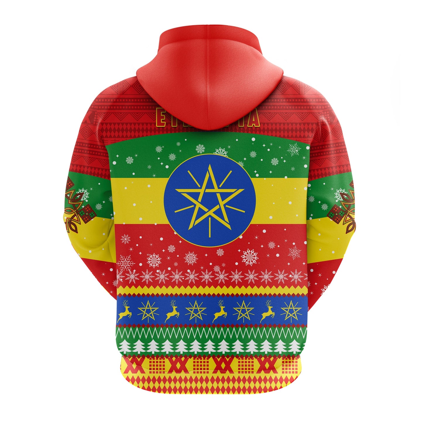 Ethiopia Personalized Zip Hoodie Merry Christmas Mix African Pattern