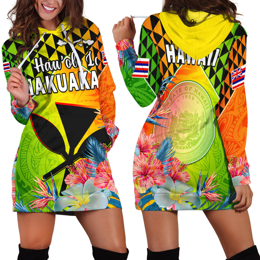 Happy Hawaii Fathers Day Hoodie Dress Hawaiian Tribal Kanaka Maoli Hibiscus