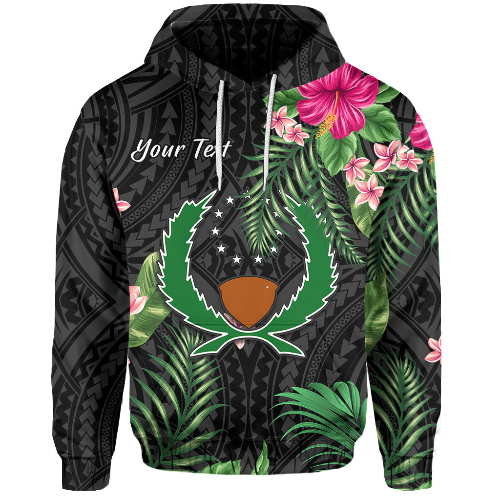 ( Personalised) Pohnpei Micronesia Hoodie Tropical Flowers
