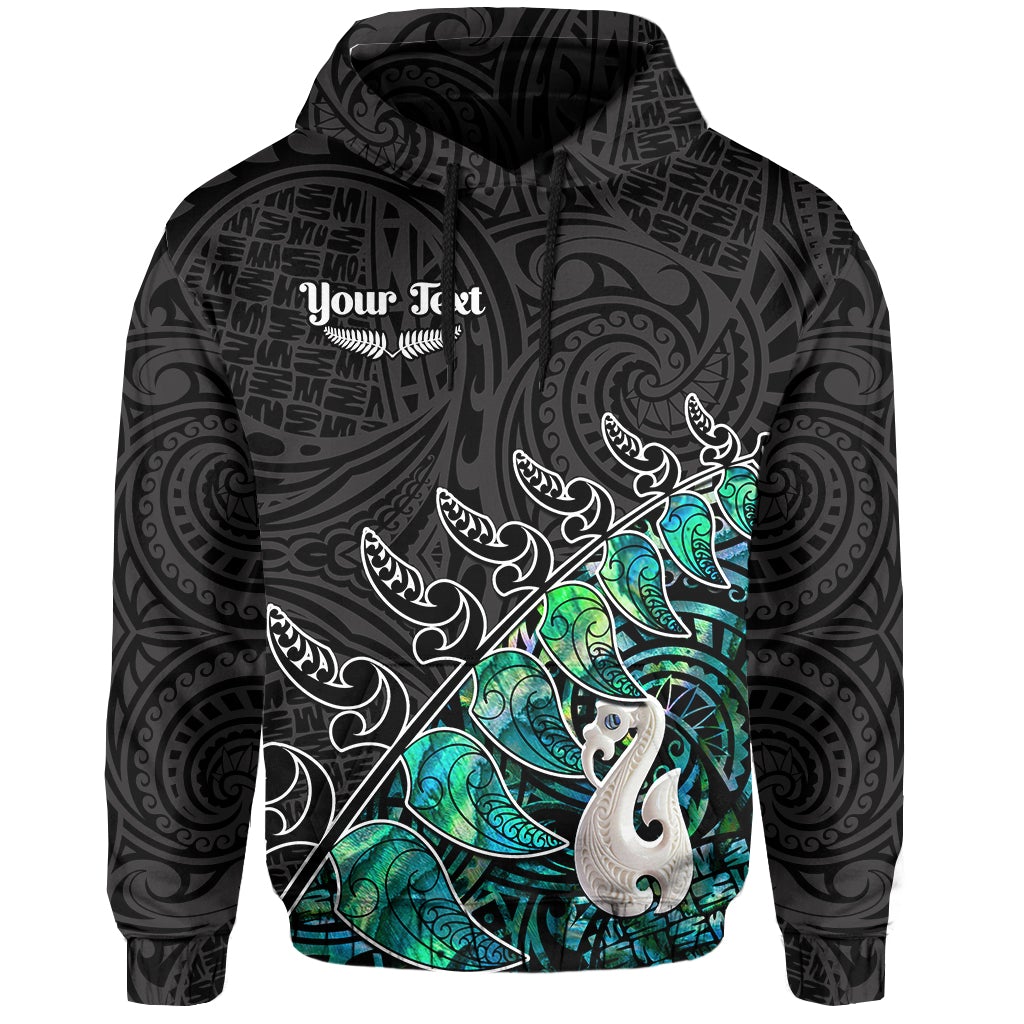 Custom Text New Zealand Maori Fern and Manaia Version Black