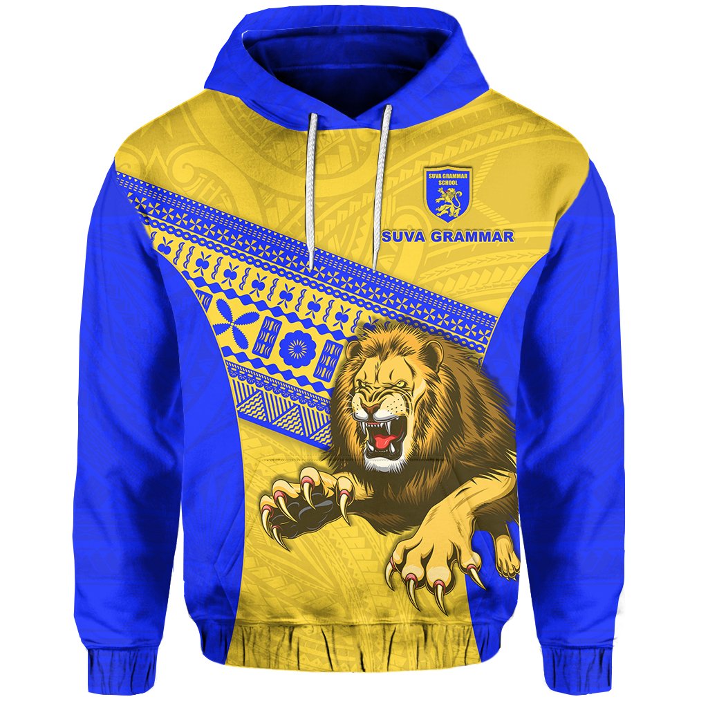 ( Personalised) Suva Grammar Fashion Hoodie Fiji School Version Lion Blue