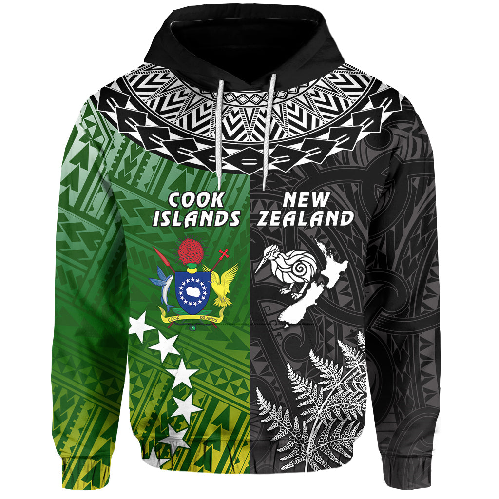 Cook Islands Pattern and New Zealand Kiwi Hoodie