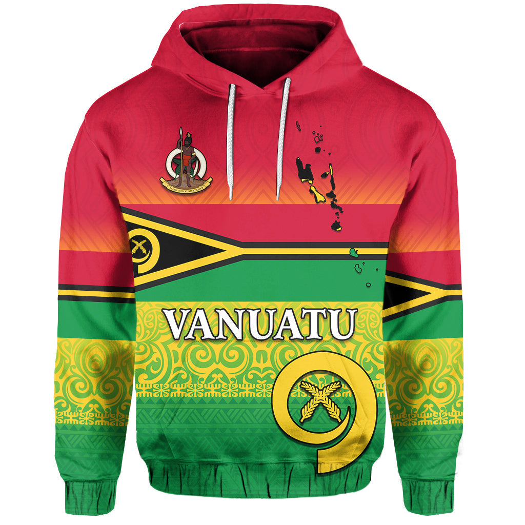 Vanuatu Color Hoodie Six Provinces and Map