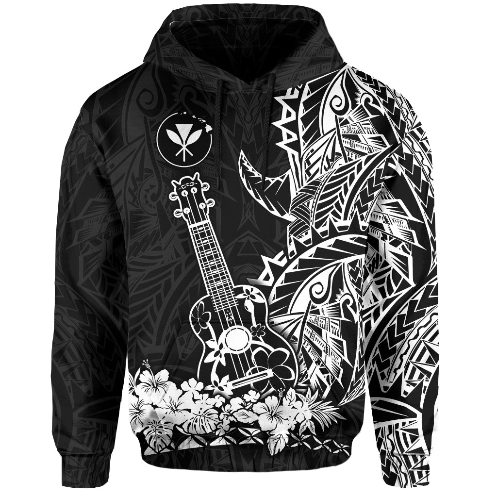 Hawaii Polynesian Hoodie White Ukulele