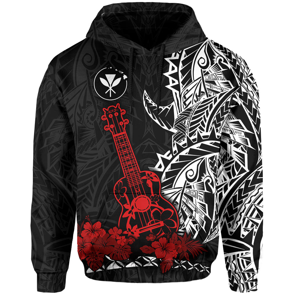 Hawaii Polynesian Hoodie Red Ukulele