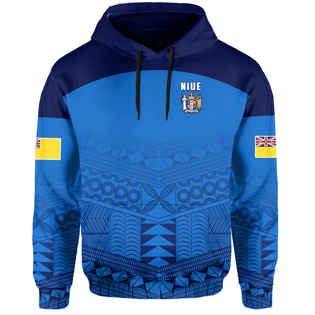 (JACKSON) Niue Hoodie Rock of Polynesia Blue Version Flag