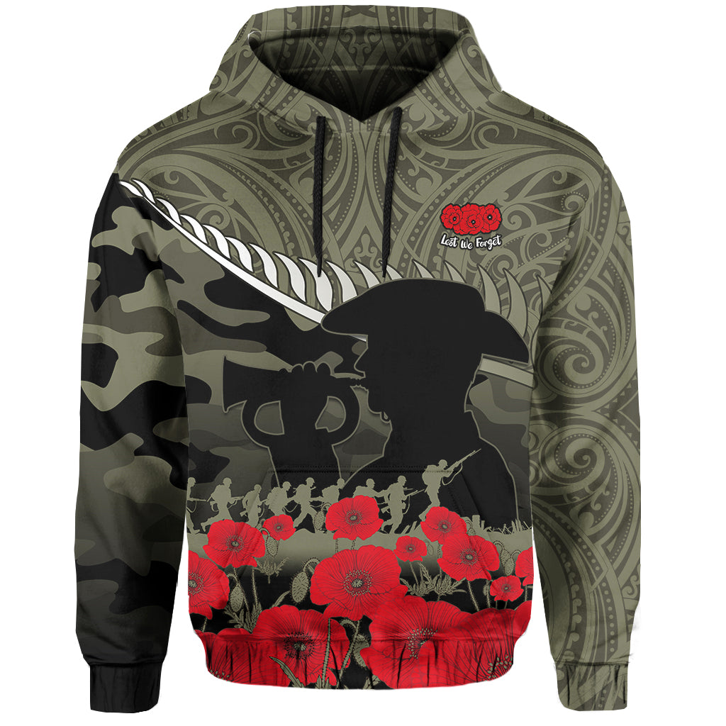 ( Personalised) New Zealand ANZAC 2022 Hoodie Maori Camouflage