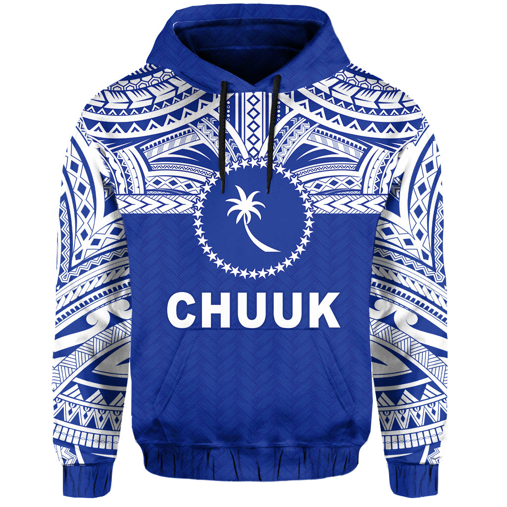 Chuuk Flag Hoodie Micronesia Style Blue