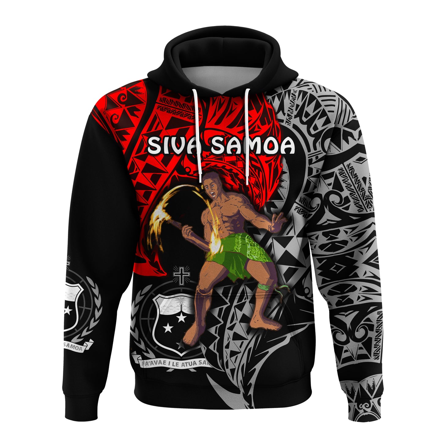 Siva Samoa Hoodie Samoan Dance Mix Red Polynesian