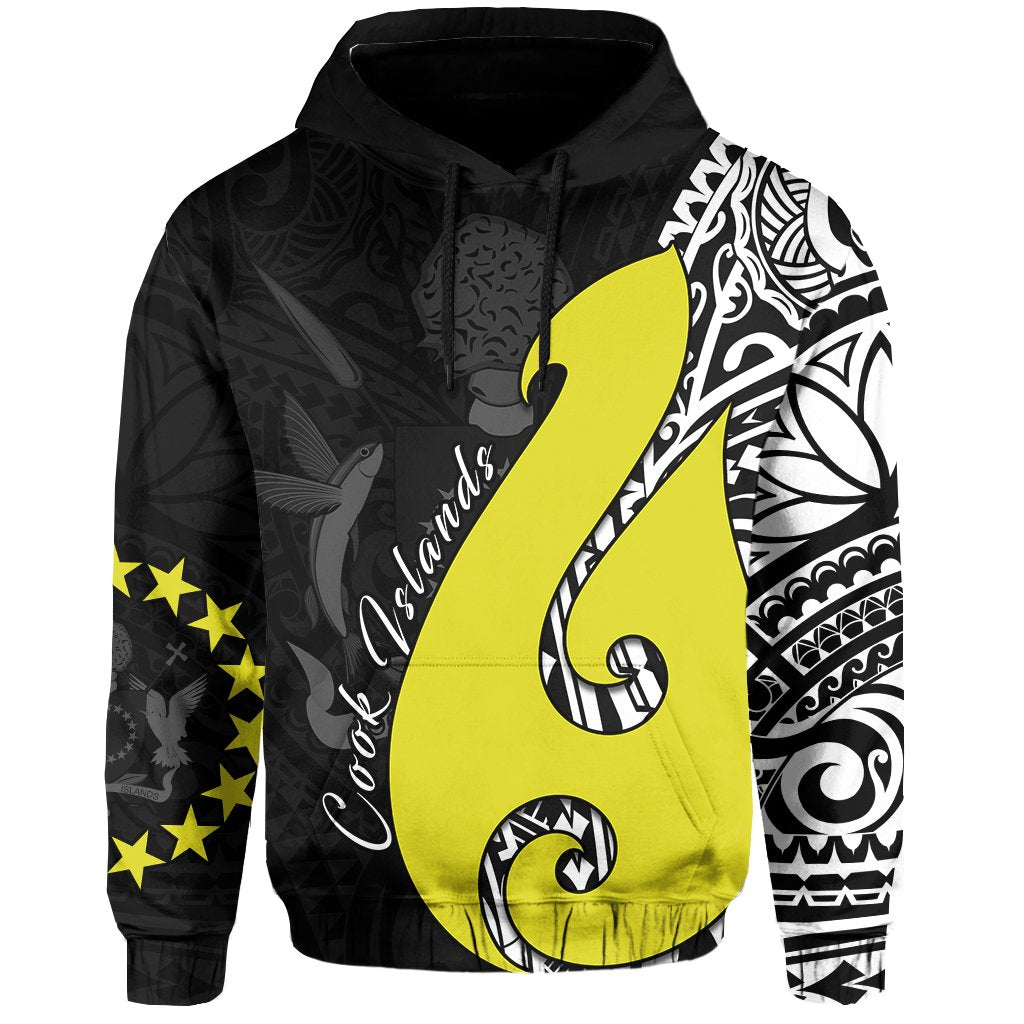 Cook Islands Hoodie Matau Polynesian Simple Fish Hook