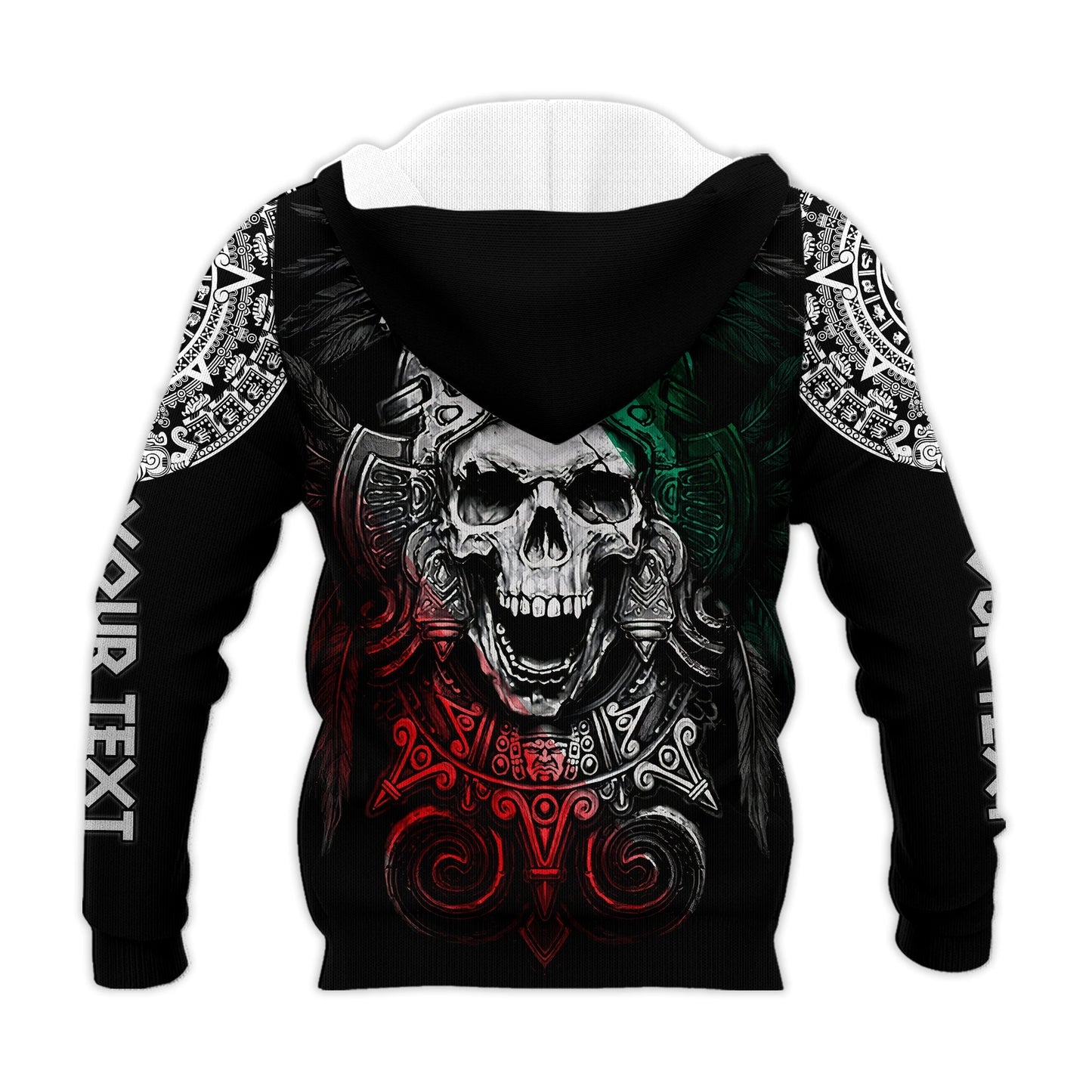 Custom Personalised Mexico Hoodie Skull Eagle Aztec