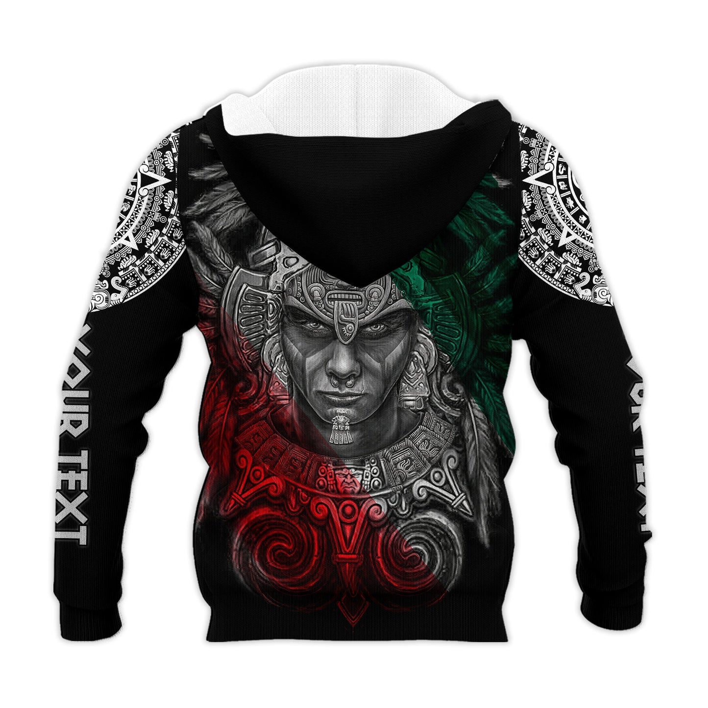 Custom Personalised Mexico Hoodie Warrior Eagle Aztec