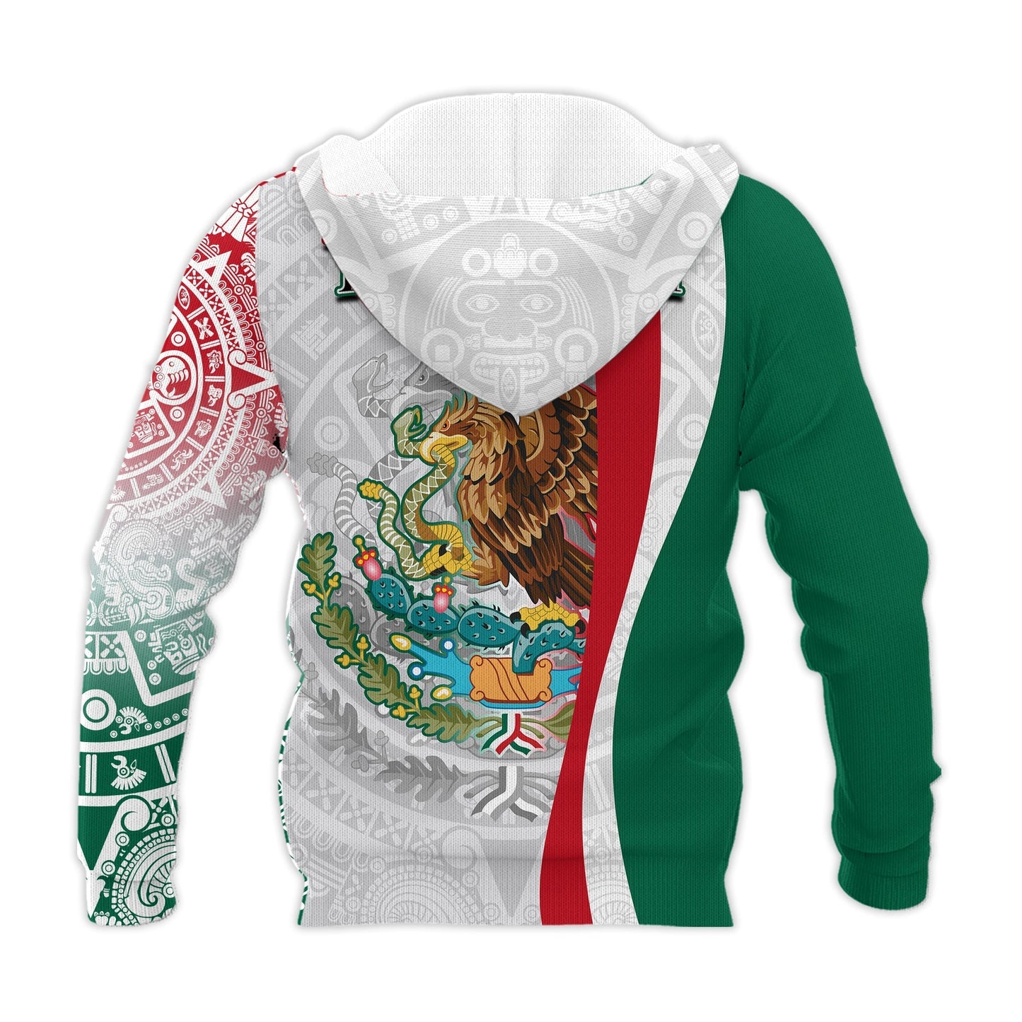 Custom Personalised Mexico Hoodie Mexican Eagles Aztec Pattern
